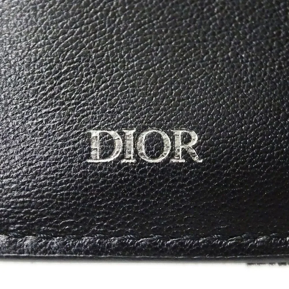 Dior Wallet Trifold Blue Jacquard Navy Mini